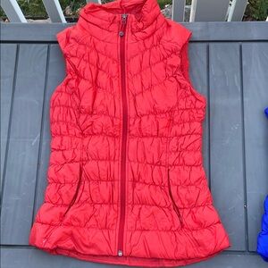 Athleta Orange/Red Puffer Vest